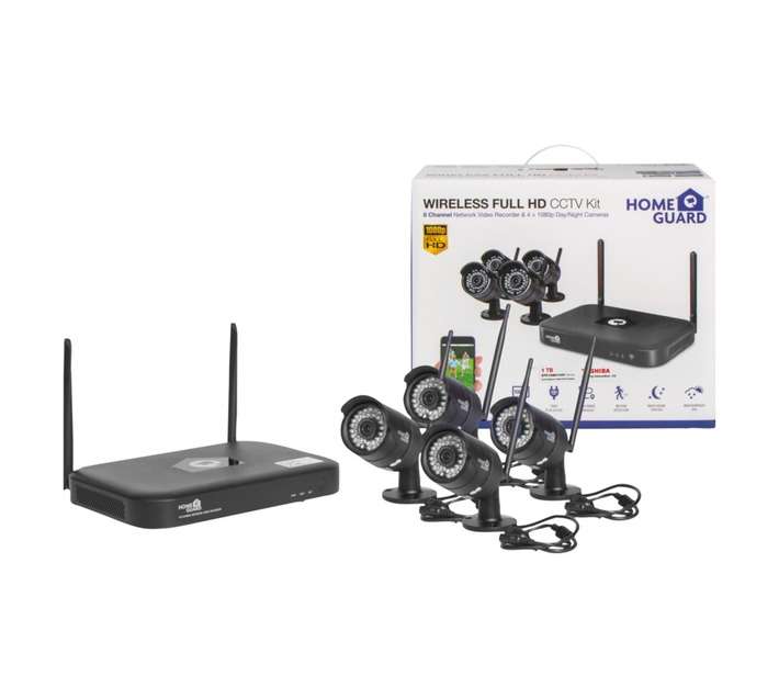 Homeguard HGNVK-88304-1TB Wireless Full HD CCTV Camera Kit - Black (1080P)