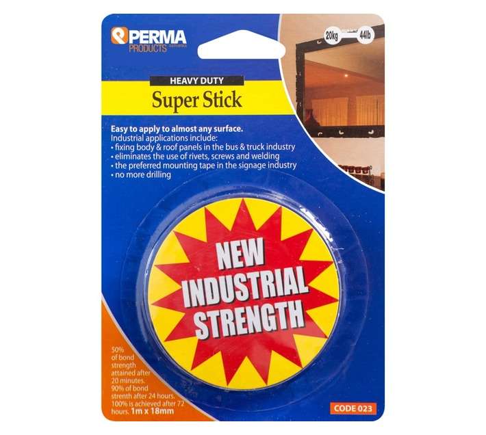 Perma Industrial Strength Mounting Super Stick Tape (1000 x 18 x 1.2mm)