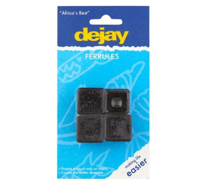 Dejay End Plug Square Black - 25mm (4 Pack)