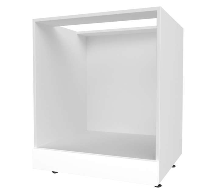 Home and Kitchen Base Unit Gloss Under Counter Oven Cabinet - White (600mm)