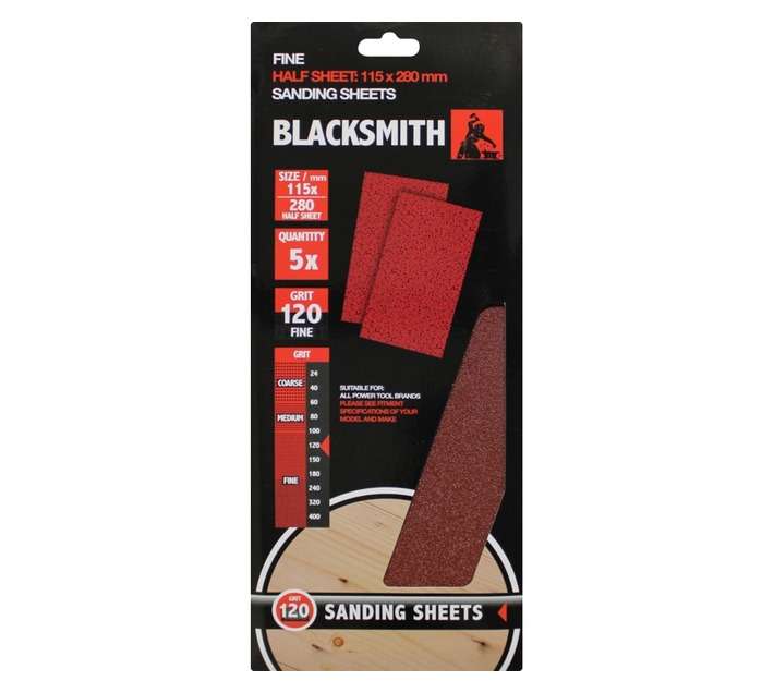 Blacksmith 1/2 Aluoxide Sand Paper Sheet 120 Grit