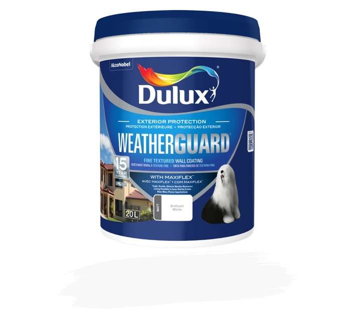 Dulux Weatherguard Fine Textured - Brilliant White (20L)