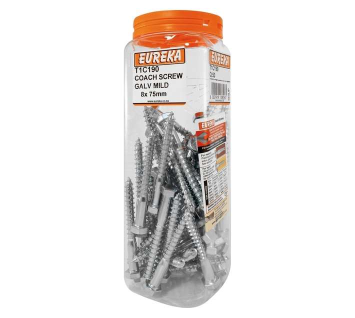 Eureka 8 x 75mm Coach Screw (Q50) Galvanised Mild