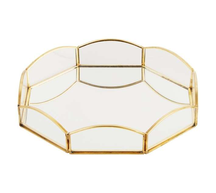 Design House Decorative Large Round Metal Tray