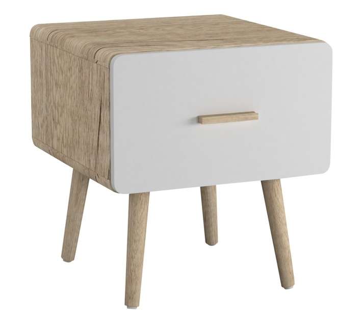 Home and Kitchen Coney Single Drawer Night Stand - Oak (395 x 390 x 440mm)