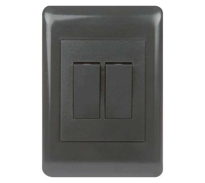 DH 8536.50.90/3 2 Lever 1 Way Switch - Charcoal (50 x 100mm)
