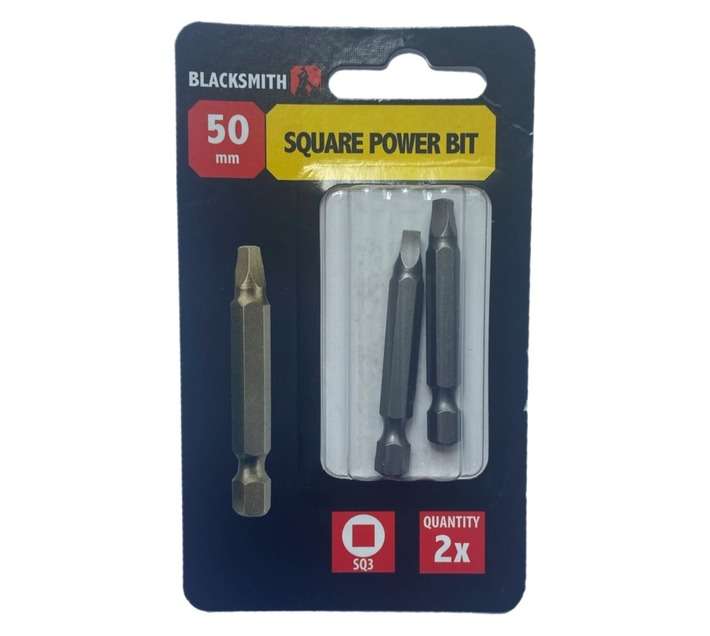Blacksmith 2 Piece No.3 Square Recess Power Bit (50mm)