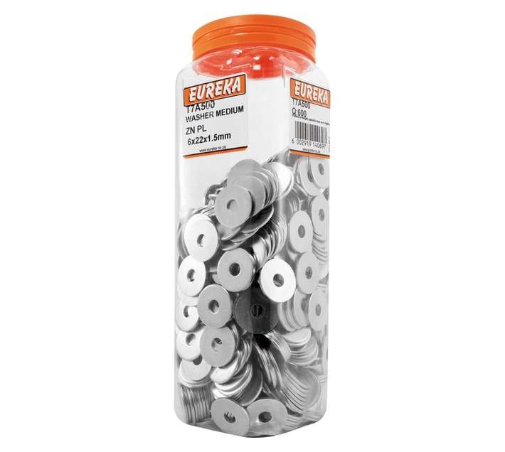 Eureka 600 x Medium Zinc Plated Washers (6 x 22 x 1.5mm)