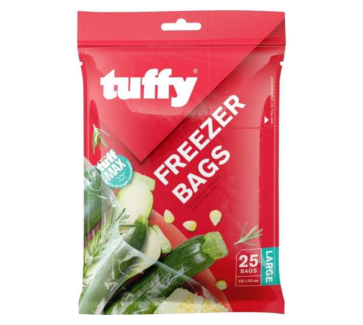 Tuffy Large Freezer Bags - Clear (285 x 178mm)