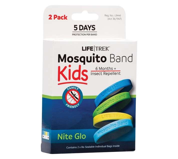 Lifetrek 2 x Kids Nite Glow Mosquito Bands (90 x 25 x 145mm)