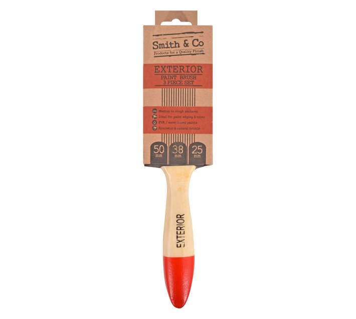 Smith and Co 3 Piece Exterior Paint Brushes - Red