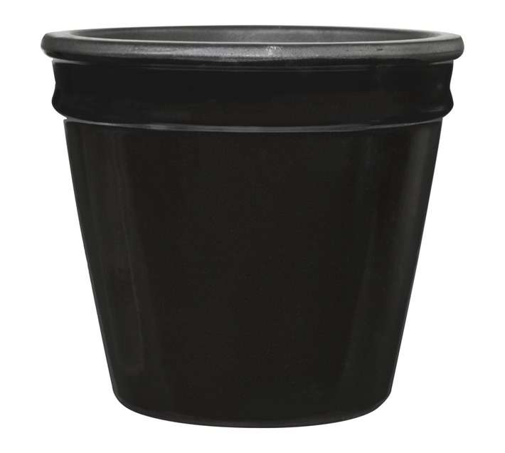 FDB JC Cone Glazed Pot - Black (410mm)