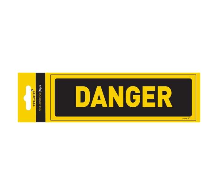Tower Danger Sign - Red/Yellow (180 x 50mm)