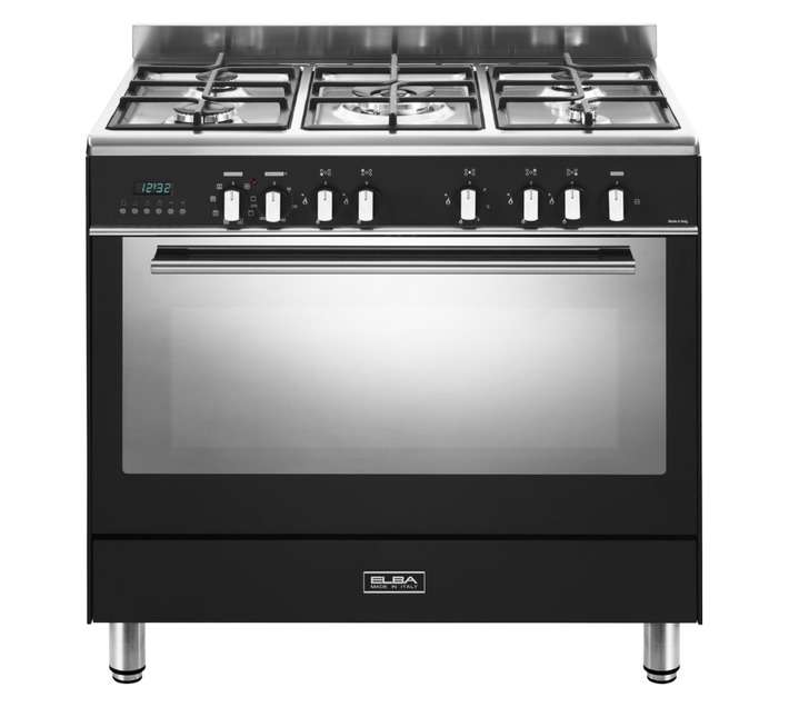 Elba 5 Gas Burner Electric Oven (900mm) Black 01/9FX827B