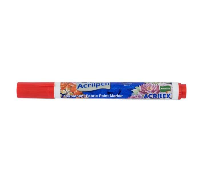 Acrilex AAPFR Acripen Fabric Maker - Fire Red (14 x 14 x 145mm)
