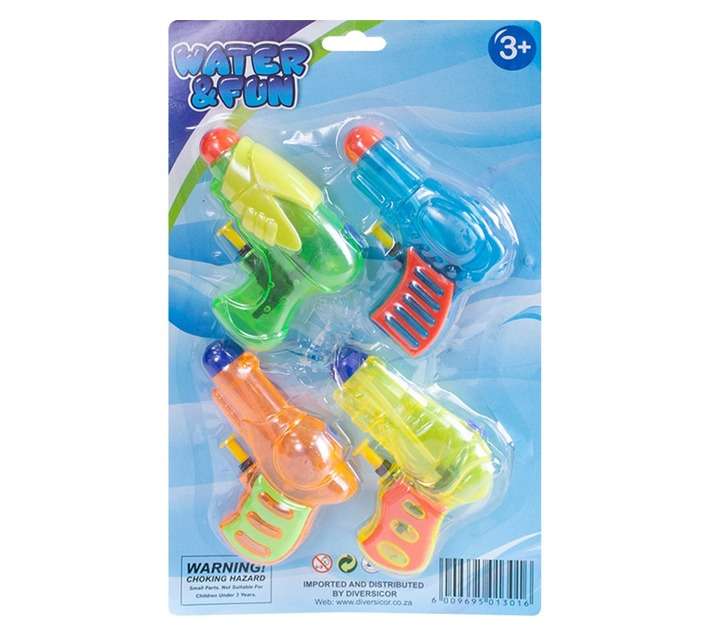 6 x Tranlucent Water Pistols - Assorted