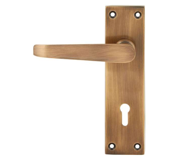 Solid Brass CV1 Victorian Lever Handle - Antique Brass