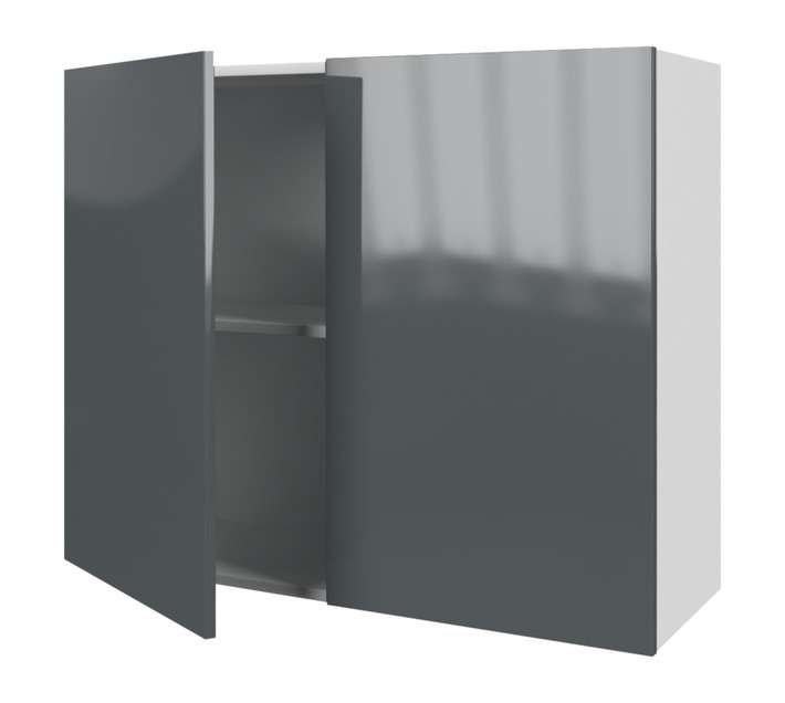 Home and Kitchen Gloss Top Cabinet Unit - Storm Grey (900 x 300 x 720mm)