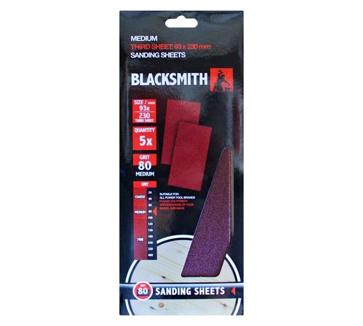 Blacksmith 1/3 Aluoxide Sand Paper Sheet 80 Grit