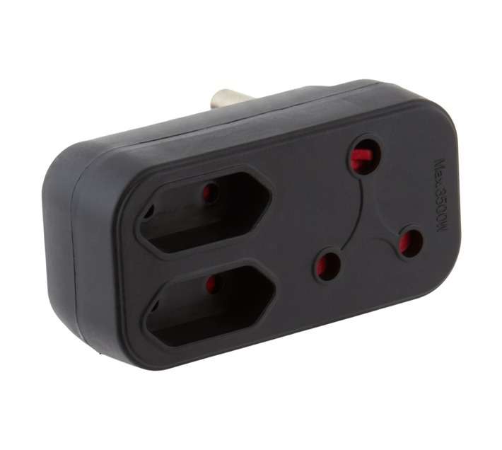 Powerworx Adaptor 1 x 16amp 2 x 5amp - Black