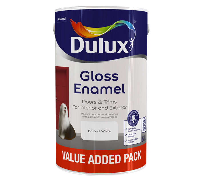 Dulux Gloss Enamel - Brilliant White (6L)