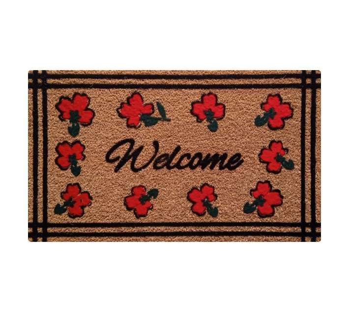Trento Coir Flowers Flock Mat - Multicoloured (450 x 750mm)