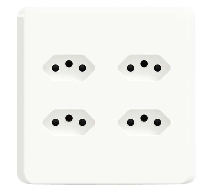 Eurolux SCH099 Quad Euro Plug Socket - White (130 x 130 x 50mm)
