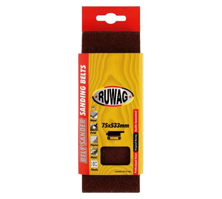 Ruwag 75 x 533mm P40 Sanding Belts (3 Pack)