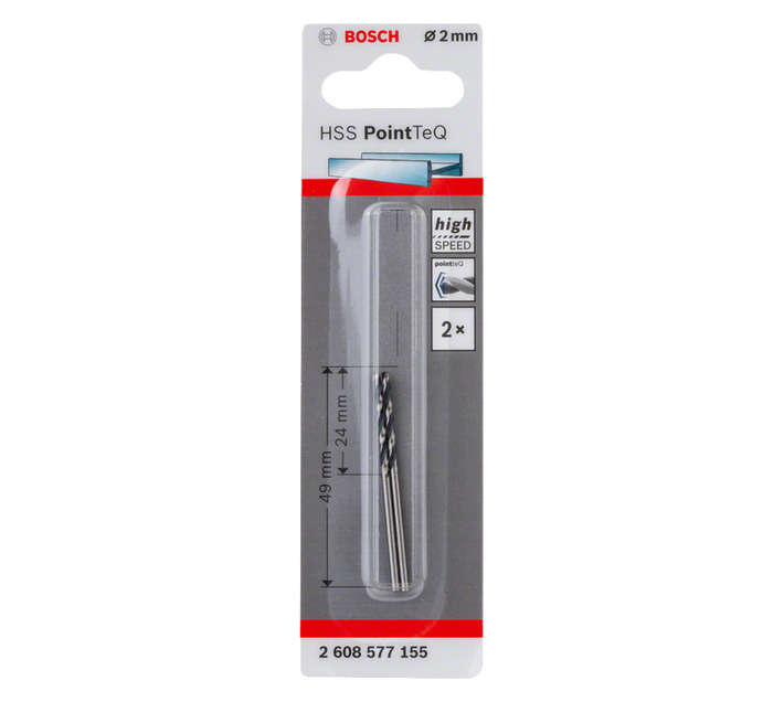 Bosch 2608577155 PoinTeQ Metal HSS Drill Bit (2.0mm)