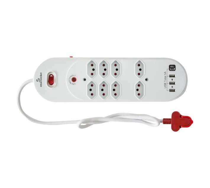 Smartsocket 8 Way 3.5A USB Power Board Adaptor - White
