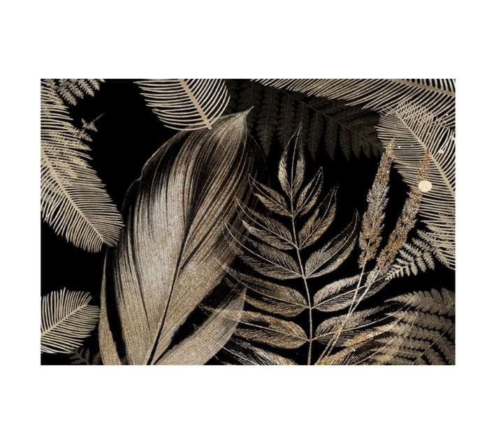 Design House Mono Chrome Leaves Canvas - Black (600 x 900 x 600mm)