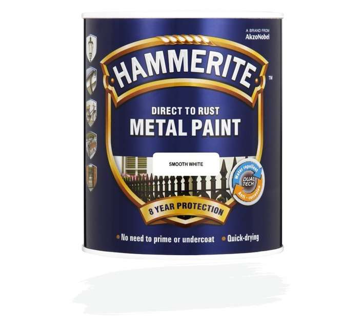 Hammerite Smooth Metal - Smooth White (1L)