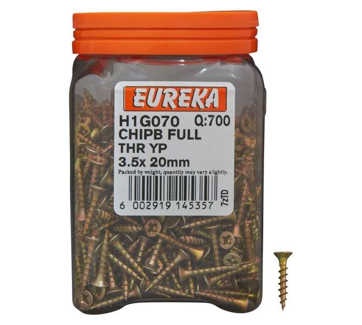 Eureka H1G070 3.5 x 20mm Chipboard Screw Full (700 Pack)