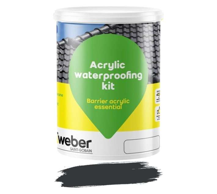 Weber Tylon Barrier Acrylic Essential Waterproofing - Charcoal (5L)