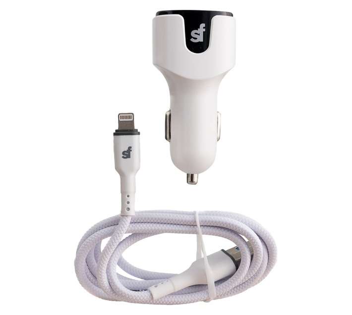 Superfly Car Charger Dual LN MFI - White (3.4A)