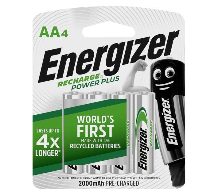 Energizer Power Plus 4 x Rechargeable Batteries (AA)