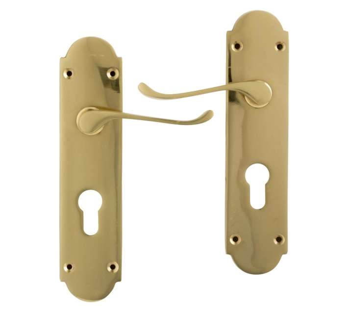 Mackie Victorian Gable Plate Straight Handle Cylinder - Solid Brass