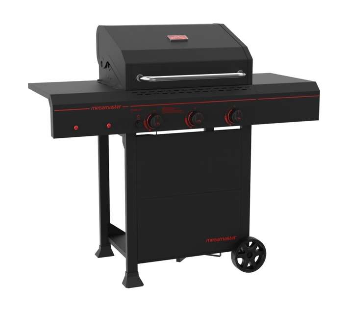 Megamaster Origin 3 Burner Gas Braai - Black/Grey (575 x 1375 x 1160)