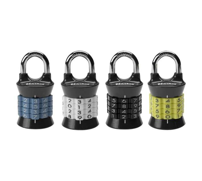 Master Lock Tower Combination Padlocks - Blue/White/Black/Yellow (140 x 80 x 50mm)
