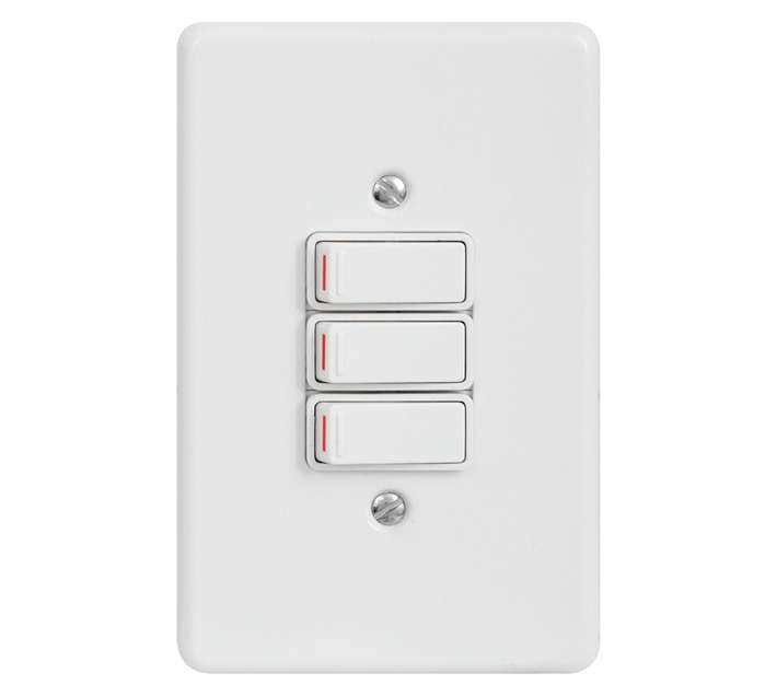 Lesco 3 Lever White Switch - Steel