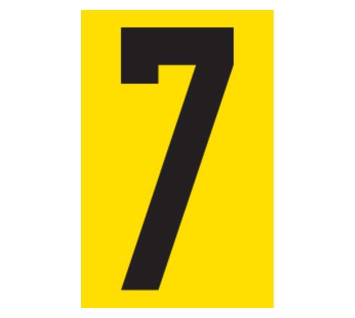 Tower Self-Adhesive Number 7 Sign - Black/Yellow (90 x 55mm)