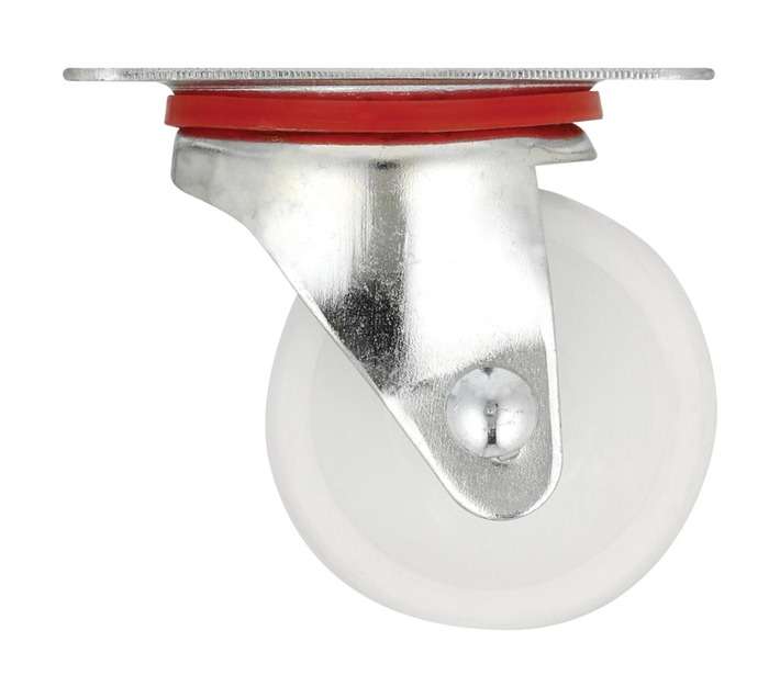Hillaldam Castor Swive N/ Plate - White (75 x 98mm)