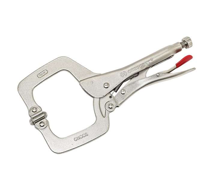 Crescent Locking C-Clamp with Swivel Pad Tip (280mm)