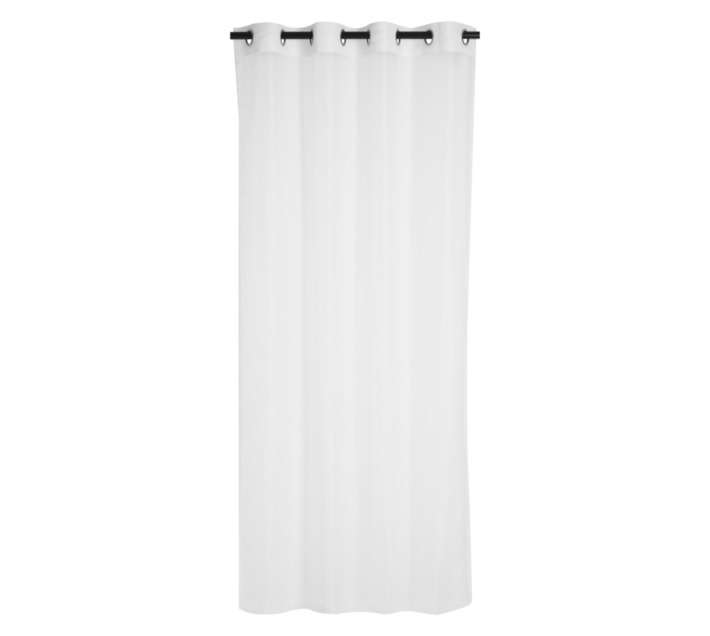 Kubu Textiles 2 x Voile Plain Taped Curtains - Cream (1400 x 2250mm)