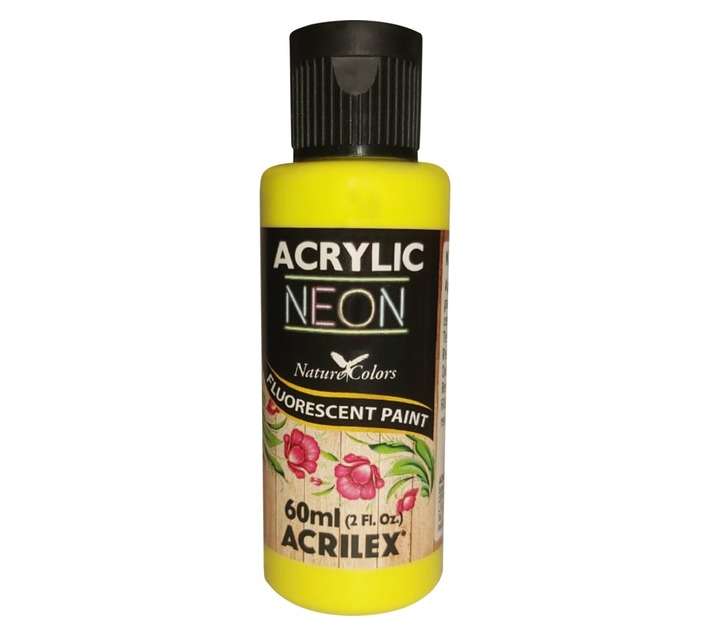 Crazy Crafts Matte Acrylic Neon Paint - Lemon Yellow (60ml)