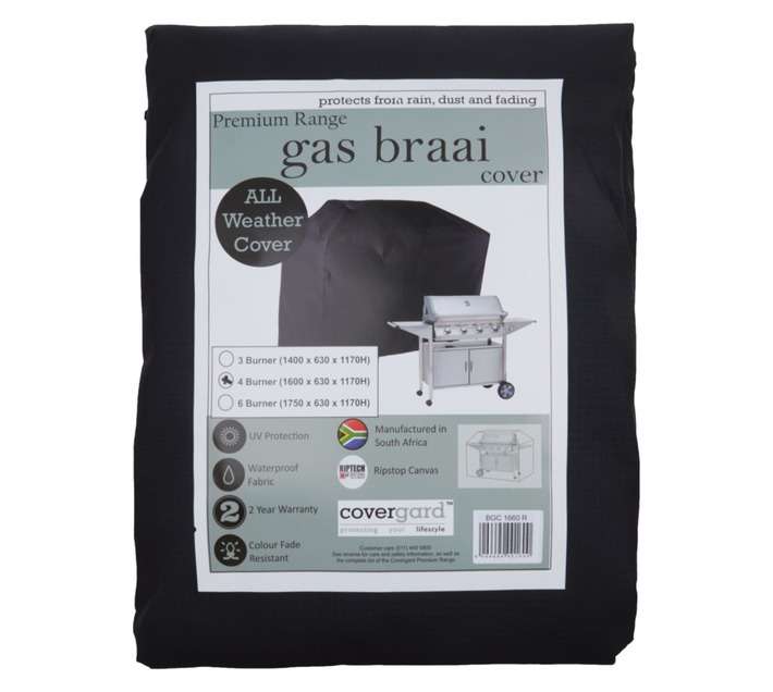 4 Burner Gas Braai Cover - Black