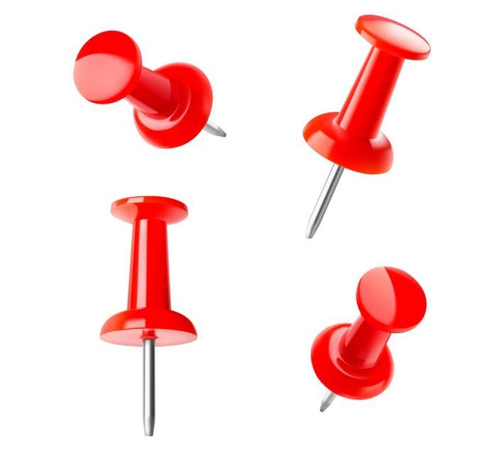 Parrot Products BA3001R 30 x Push Pins - Red