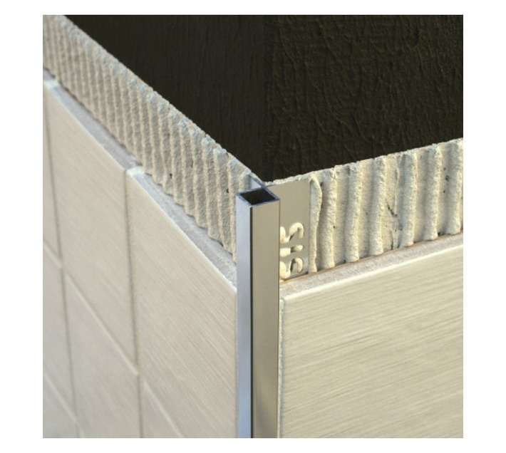 Genesis Aluminium Mosaic Square Edge Trim - Bright Silver (2500 x 10mm)