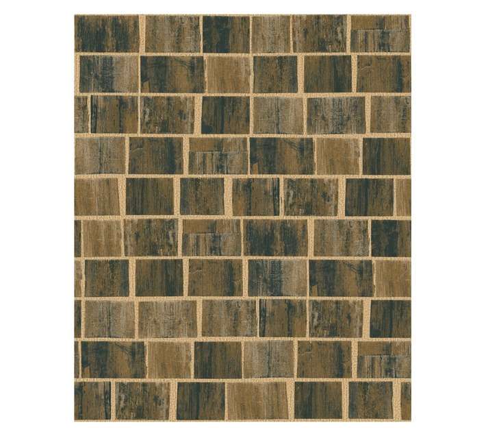 Fired Earth Blocks Wallpaper - Brown (10m x 530mm)