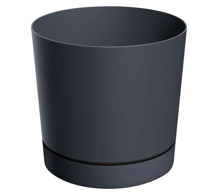 Prosperplast Round Tubo Plant Pot - Anthracite (128 x 128 x 128mm)